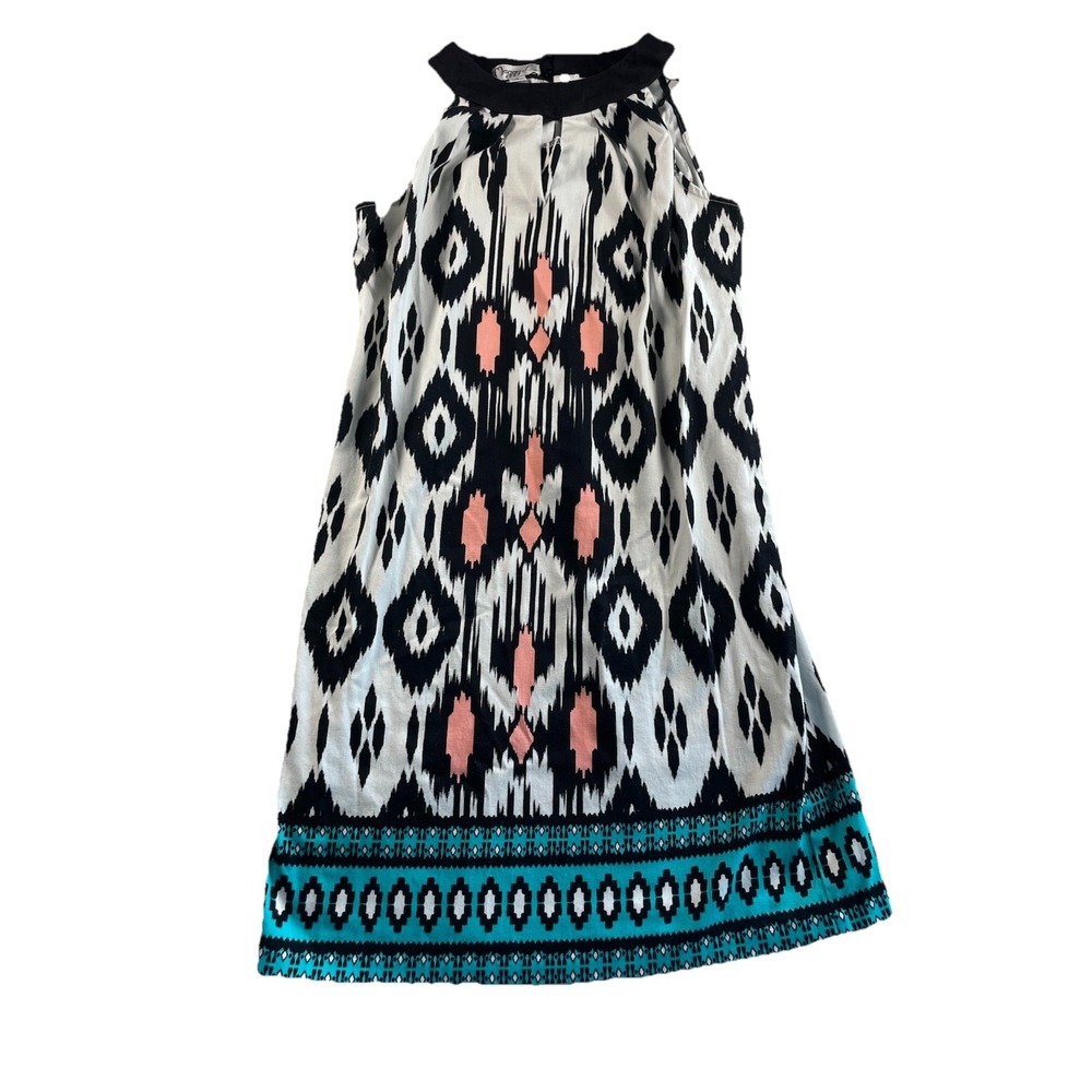 Maggy L Women's Sleeveless Multi Colered Shift Dress Size 6 Cotton Blend Boho